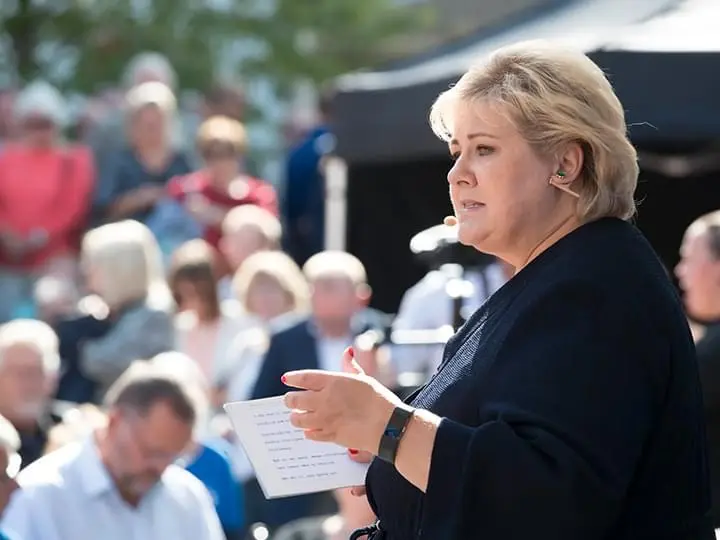 politician erna solberg in arendalsuka