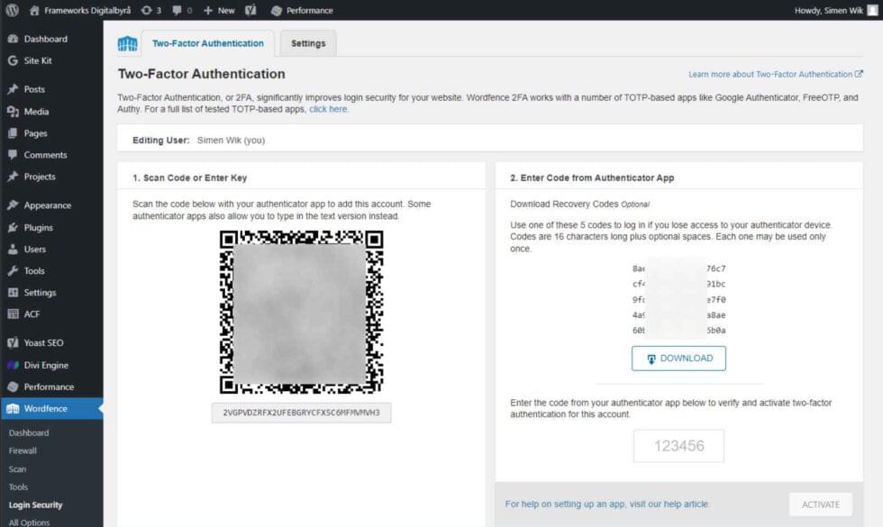screenshot of website showing interface